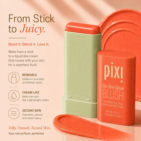 Pixi ON-THE-GLOW Cream Blush Stick Juicy close-up of stick