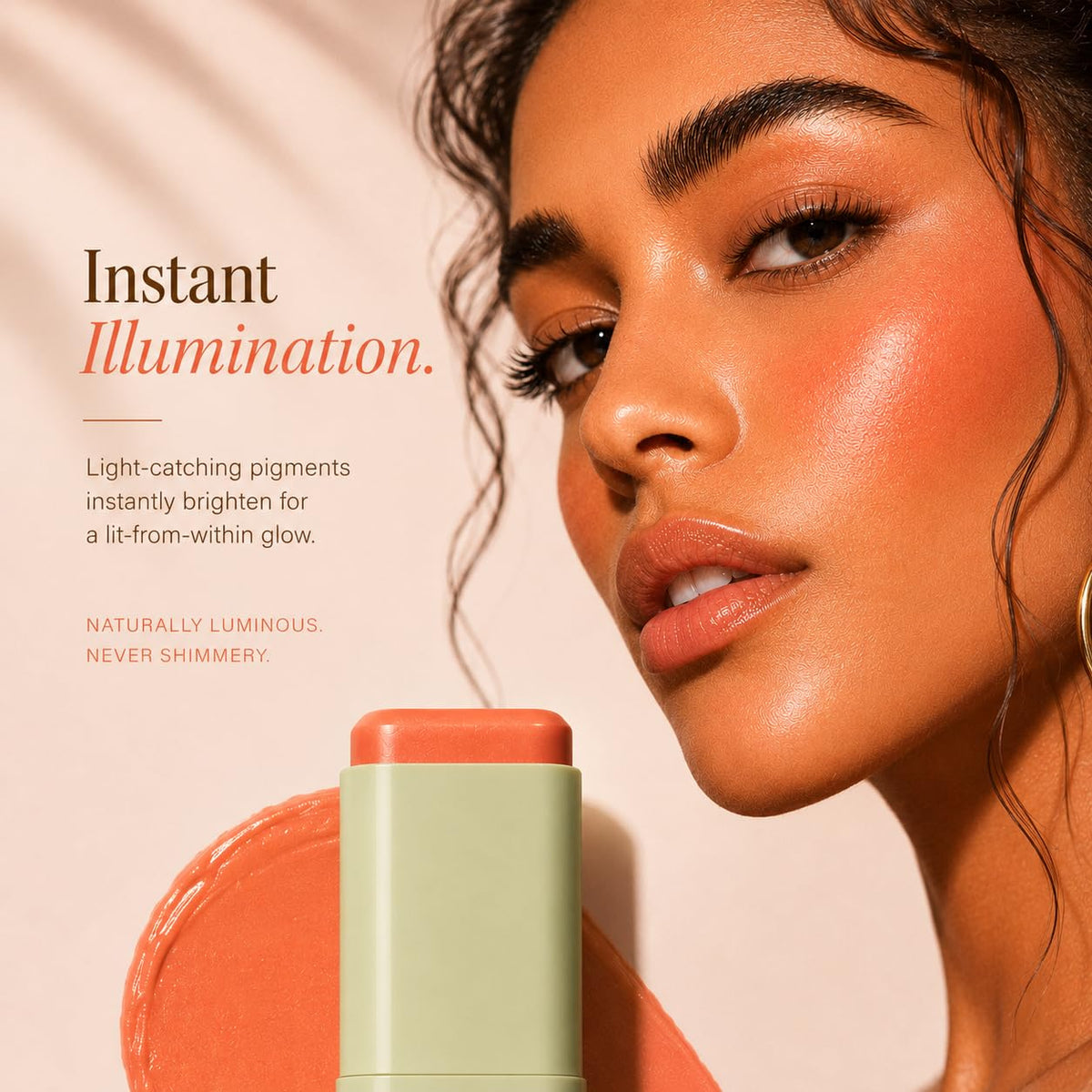 Pixi ON-THE-GLOW Cream Blush Stick Juicy on a vanity