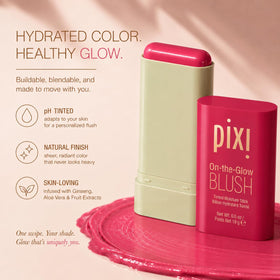 Pixi ON-THE-GLOW Cream Blush Stick Ruby swatch on skin