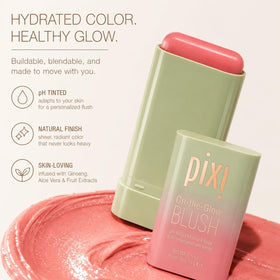 Pixi ON-THE-GLOW Cream Blush Stick swatch on skin
