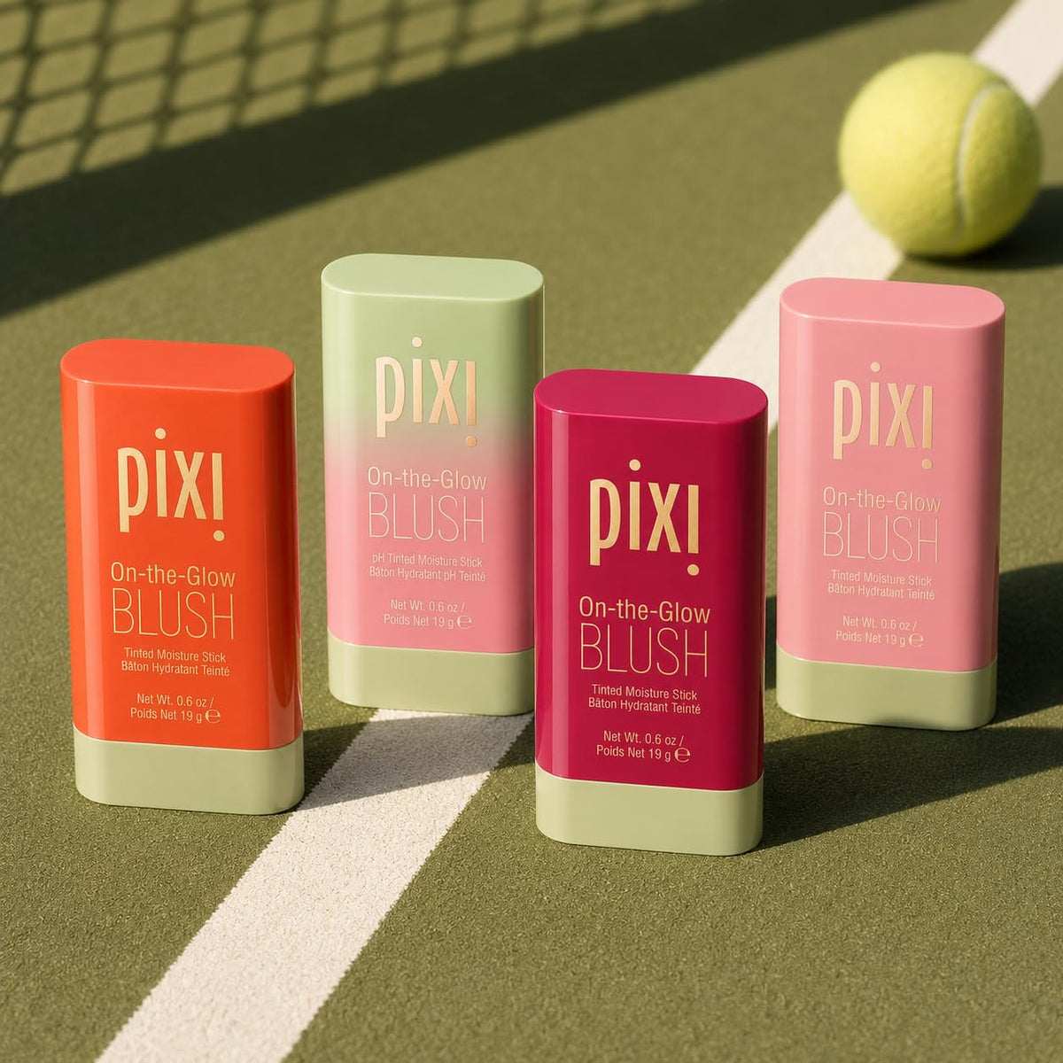 Pixi ON-THE-GLOW Cream Blush Stick swatch on skin