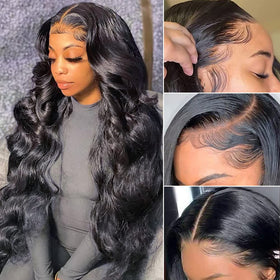 Pizazz 13x4 HD Lace Front Wig front view with natural waves