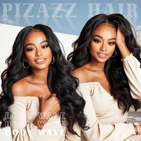 Pizazz 13x4 HD Lace Front Wig styled in a body wave