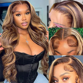 Pizazz 13x4 Ombre Highlight Lace Front Wig front view