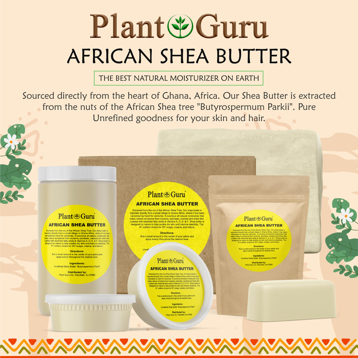Plant Guru Raw African Shea Butter packaging
