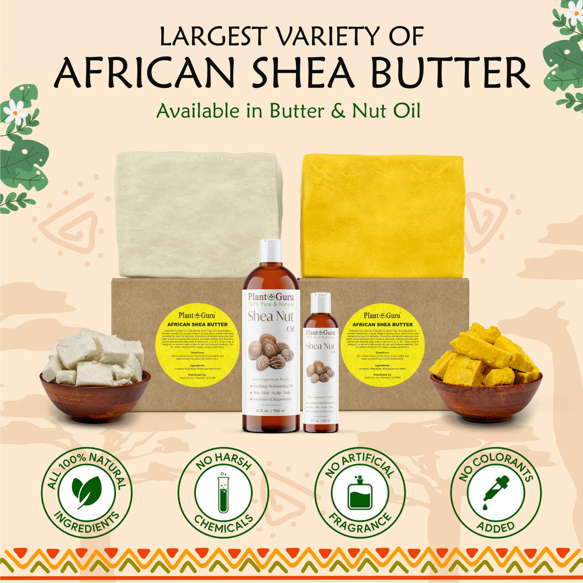 Plant Guru Raw African Shea Butter with natural ingredients