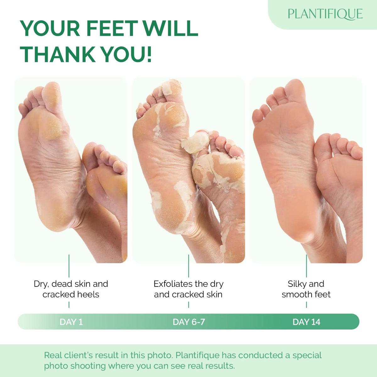 PLANTIFIQUE Foot Peeling Mask application instructions