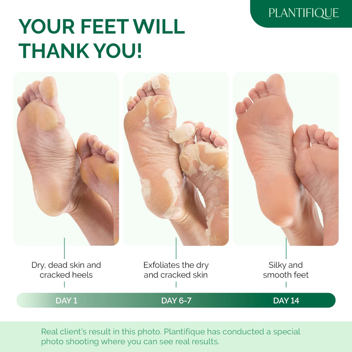 PLANTIFIQUE Foot Peeling Mask application instructions