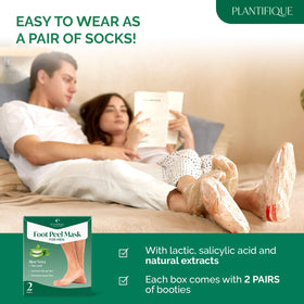 PLANTIFIQUE Foot Peeling Mask back view with ingredient list