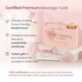 PLANTIFIQUE Gua Sha stone with a soft cloth for cleaning