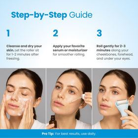 PLANTIFIQUE Ice Roller being used on a woman's face