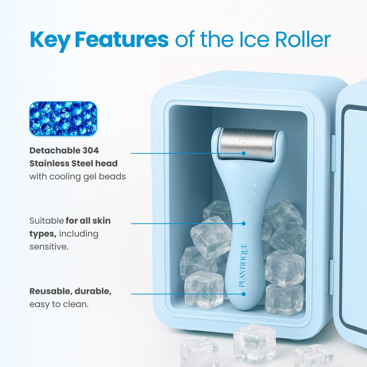 PLANTIFIQUE Ice Roller in packaging on a white background