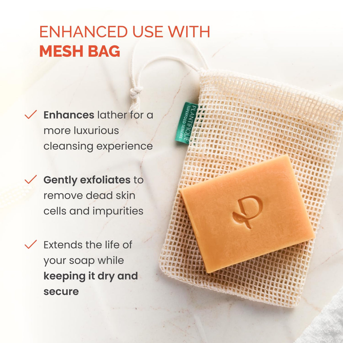PLANTIFIQUE Kojic Acid & Turmeric Soap in use on skin