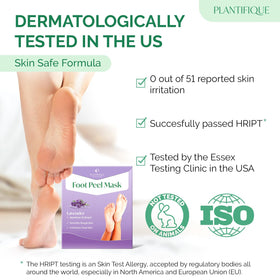 PLANTIFIQUE Lavender Foot Peeling Mask on feet during