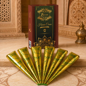 Plantovika Henna Cone packaging with natural leaves background