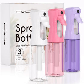 Plaode 3 Pack Continuous Spray Bottles in white, pink, and purple