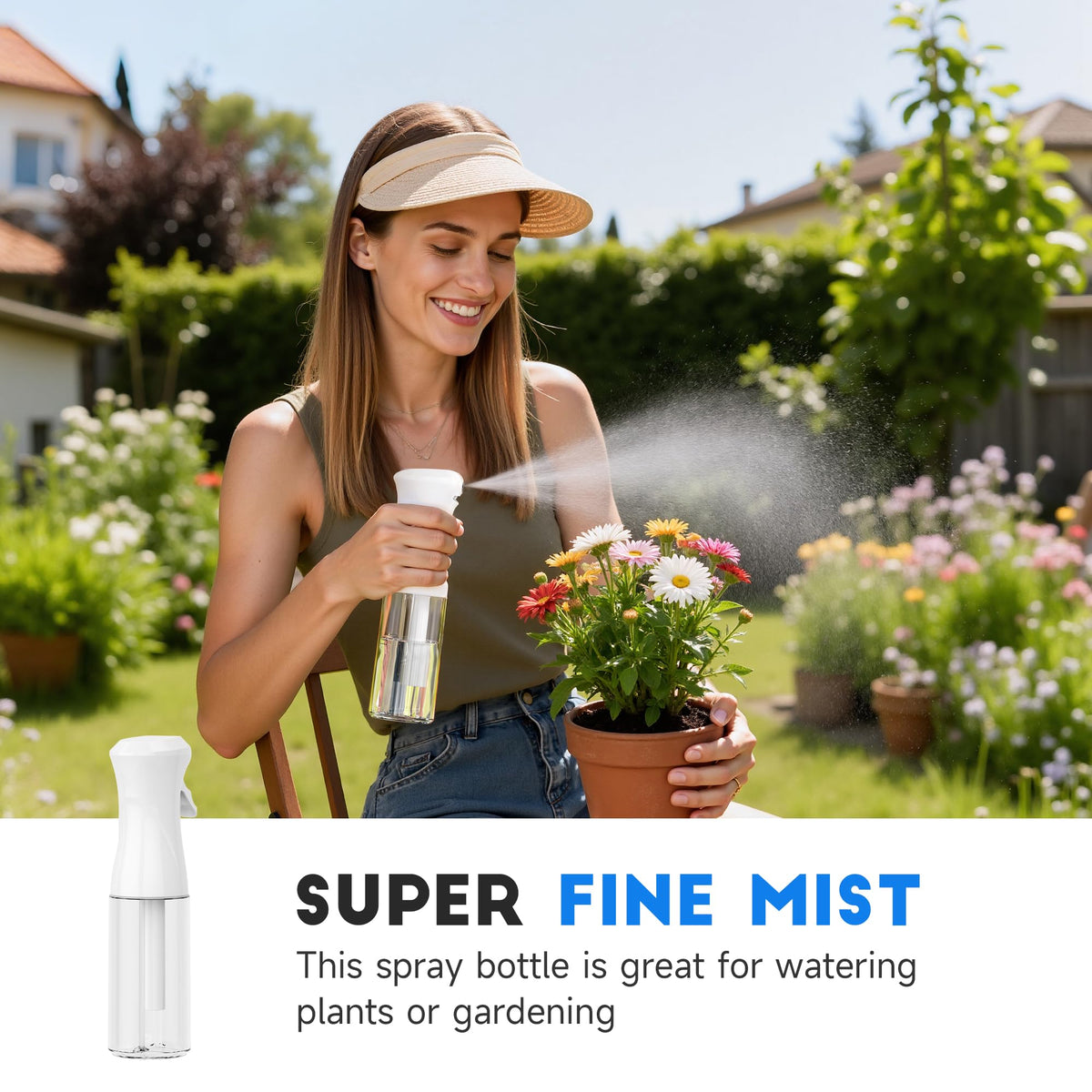 Plaode Continuous Spray Bottle misting in action