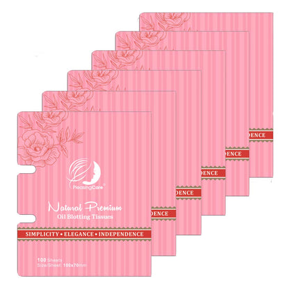 PleasingCare Large Face Oil Blotting Sheets front view with rose specks