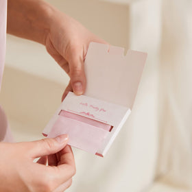 PleasingCare Large Face Oil Blotting Sheets opened showing multiple sheets