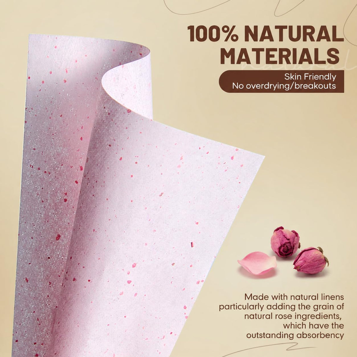 PleasingCare Large Face Oil Blotting Sheets packaging on a table