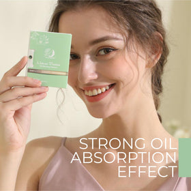 PleasingCare Oil Blotting Sheets being used on skin