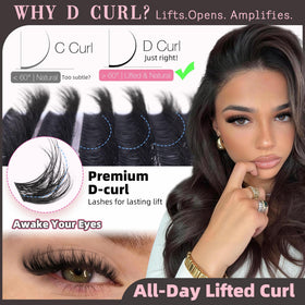 Pleell Fluffy Lash Clusters displayed in a makeup setting