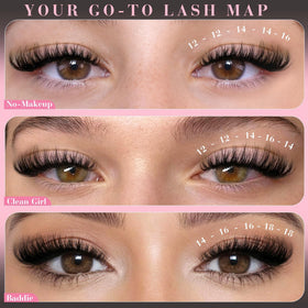 Pleell Fluffy Lash Clusters on model's eyes