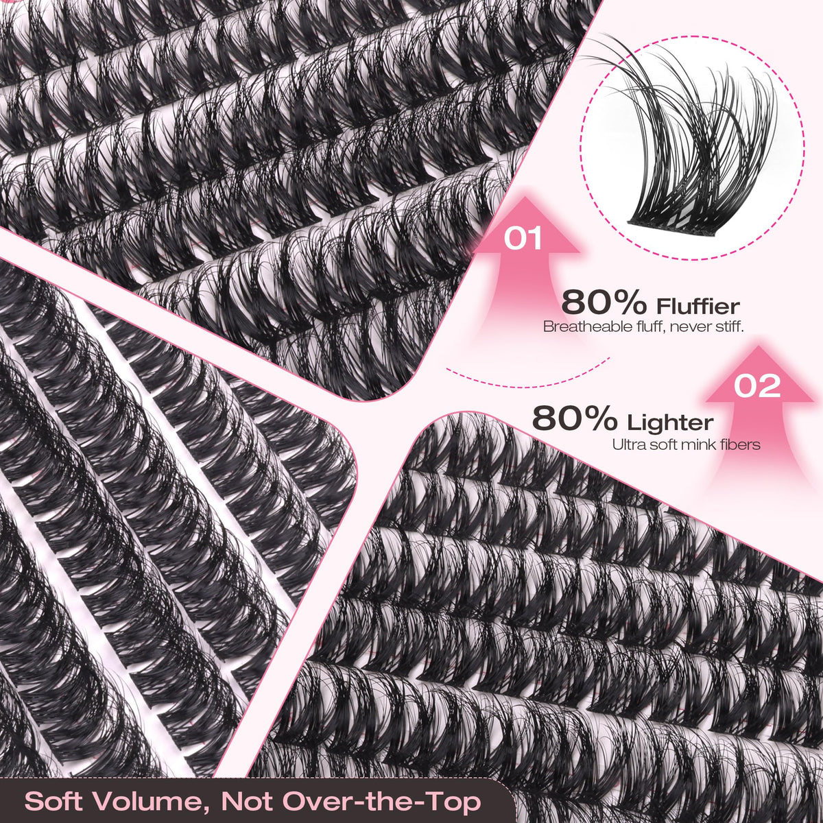 Pleell Fluffy Lash Clusters with applicator tool