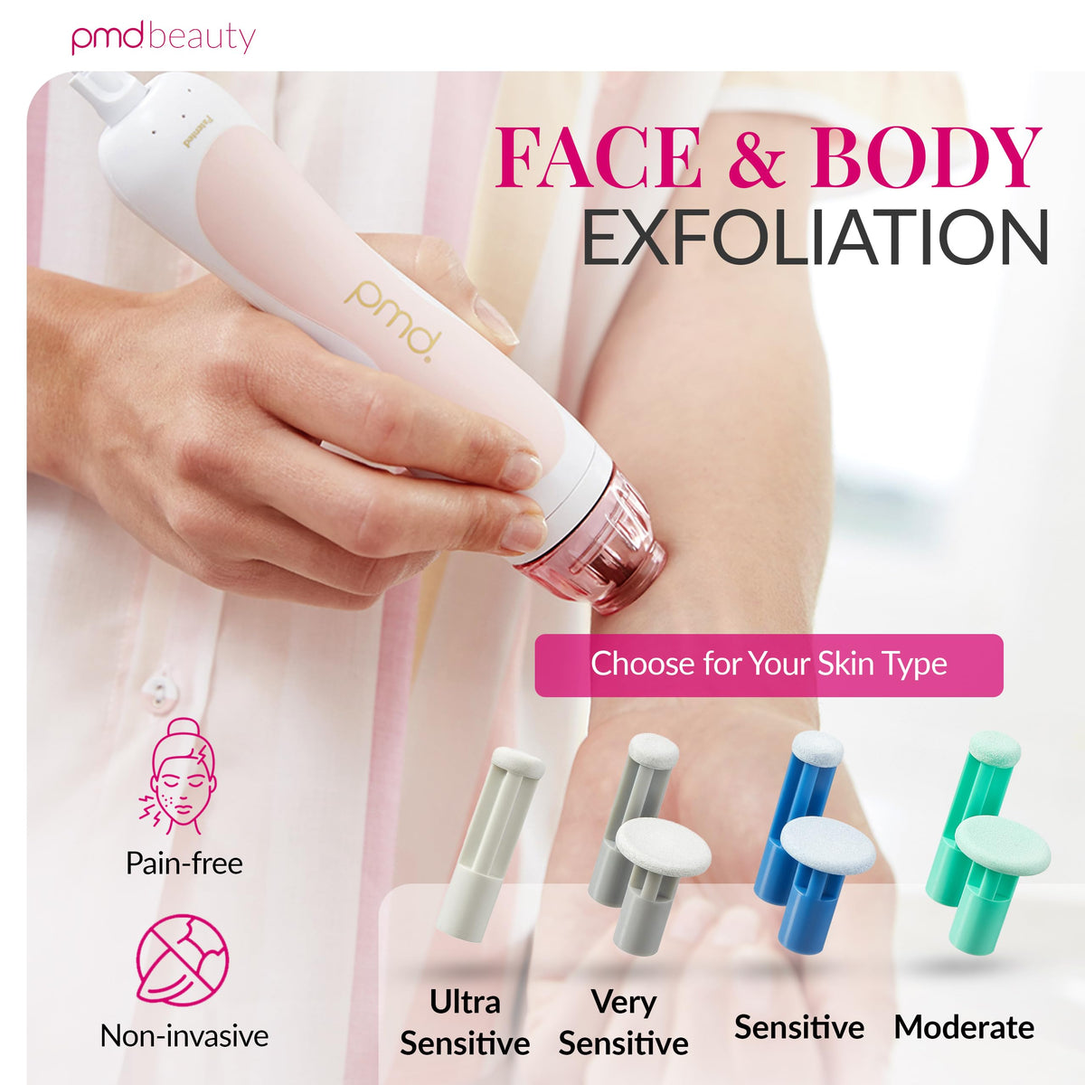 PMD Beauty Personal Microderm Classic in use on a model