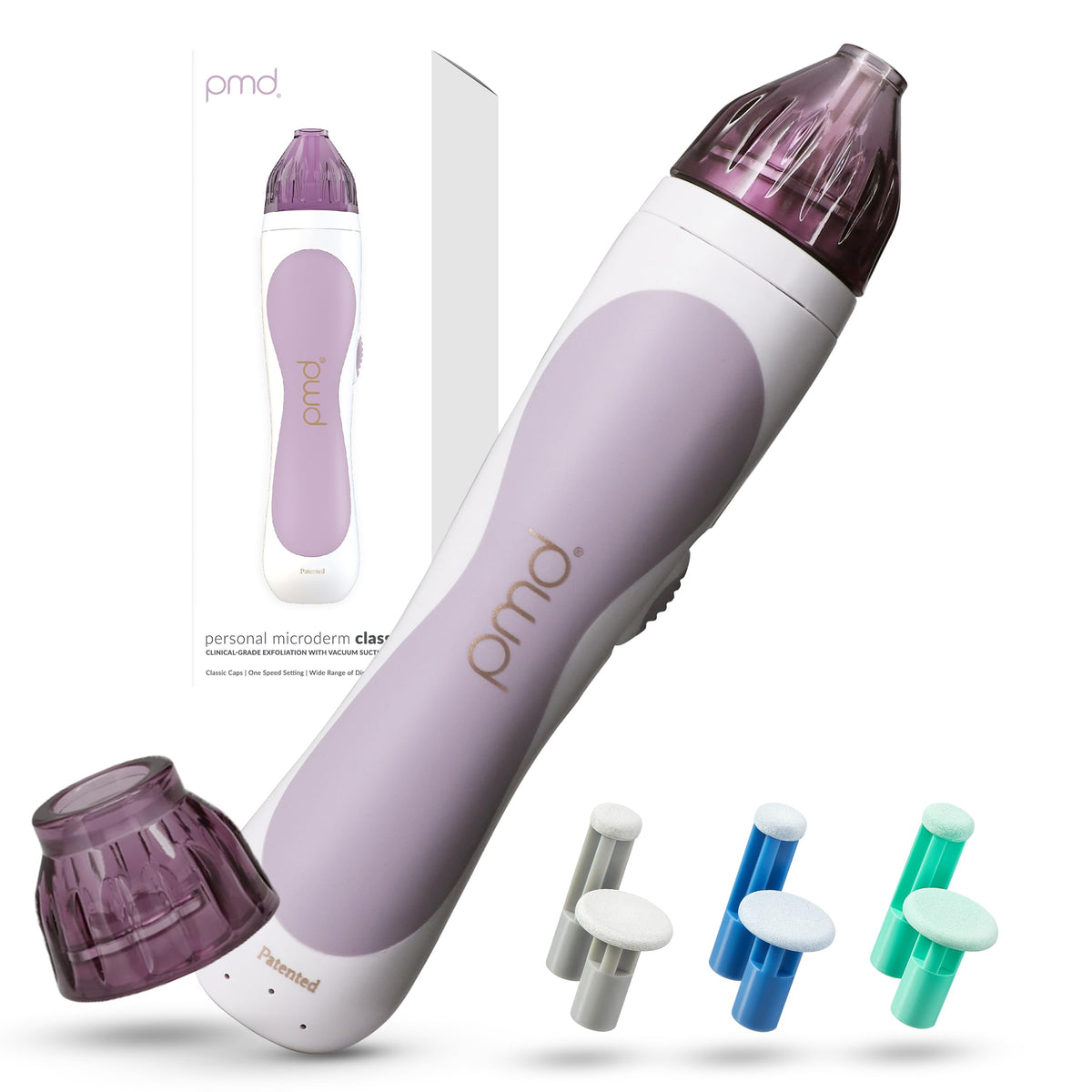 PMD Beauty Personal Microderm Classic microdermabrasion kit front view in lavender