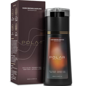 POLAR HAIR CARE Dark Brown Hair Dye Shampoo front view