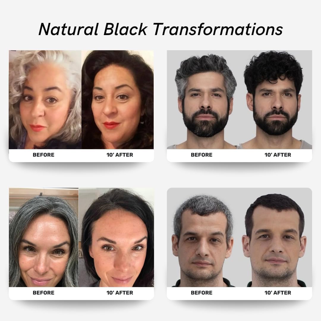 POLAR HAIR CARE Jet Black Hair Dye Shampoo application process