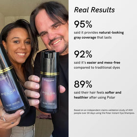 POLAR HAIR CARE Light Brown Hair Dye Shampoo texture on hand