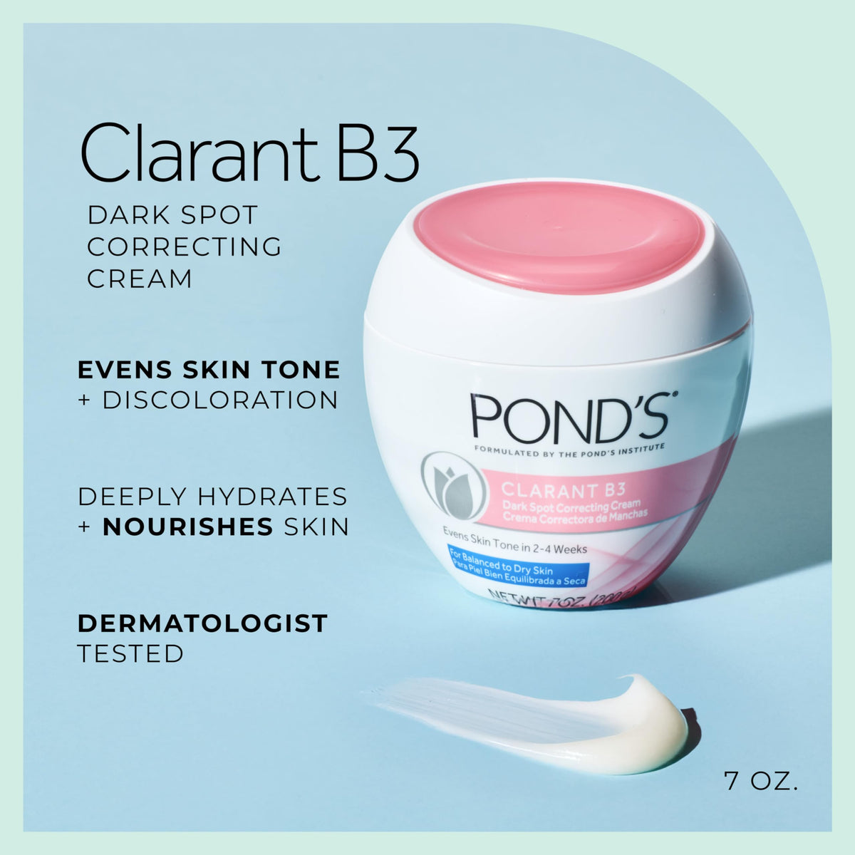POND'S Clarant B3 Dark Spot Correcting Cream 7 oz back view