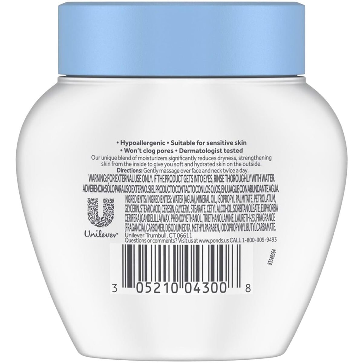 POND'S Dry Skin Cream jar close-up showing texture
