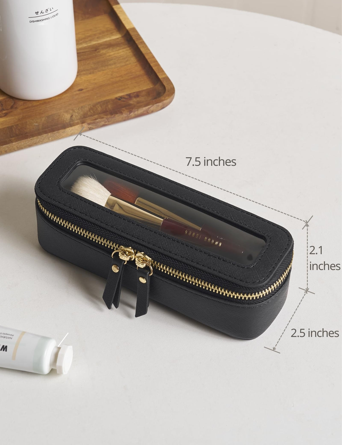 Popvibe Clear Bag with light gold metal accents