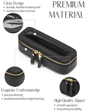 Popvibe Clear Cosmetic Bag with makeup brushes inside