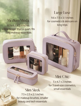 Popvibe Clear Makeup Bag displayed on a vanity