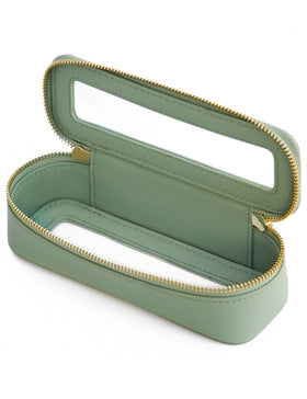 Popvibe Clear Makeup Bag front view in sage green