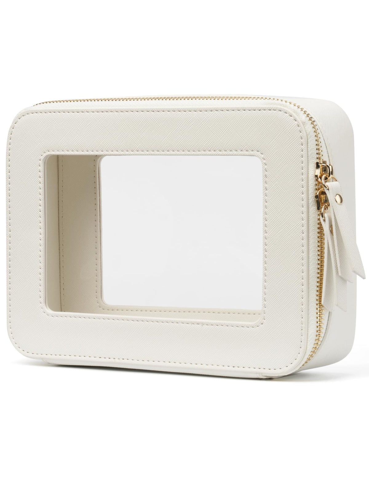 Popvibe Clear Makeup Bag front view showing transparent design