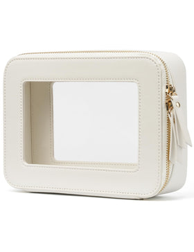 Popvibe Clear Makeup Bag front view showing transparent design