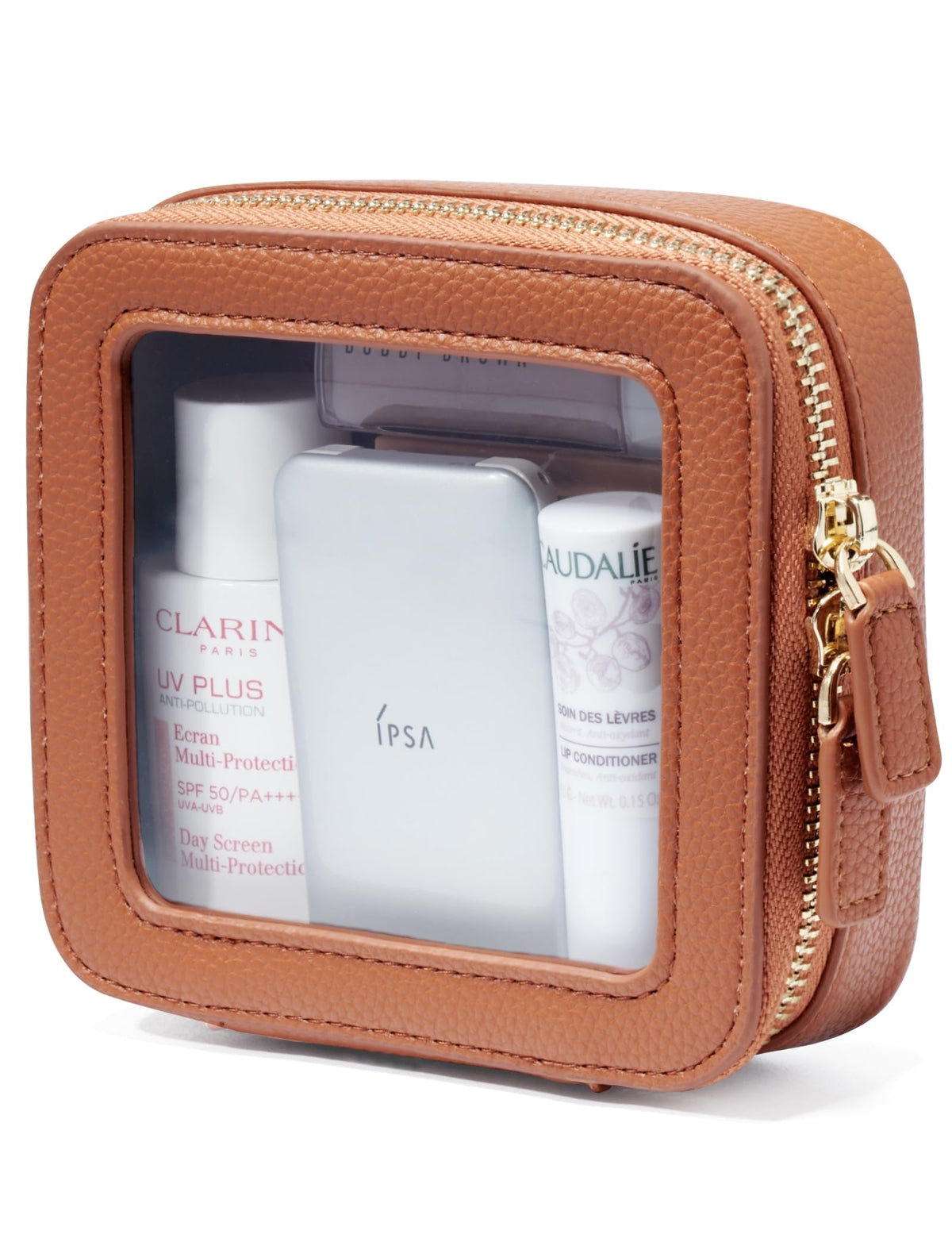 Popvibe Clear Makeup Bag front view with zipper
