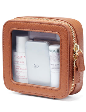 Popvibe Clear Makeup Bag front view with zipper