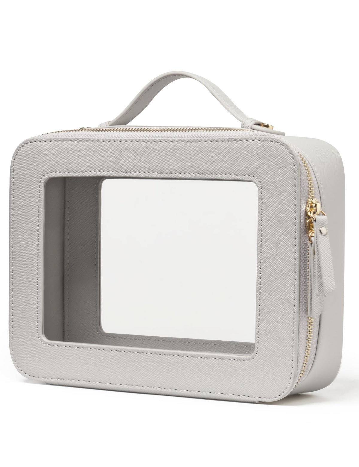 Popvibe Clear Makeup Bag front view with zipper