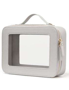 Popvibe Clear Makeup Bag front view with zipper