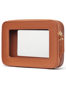 Popvibe Clear Makeup Bag front view with zipper