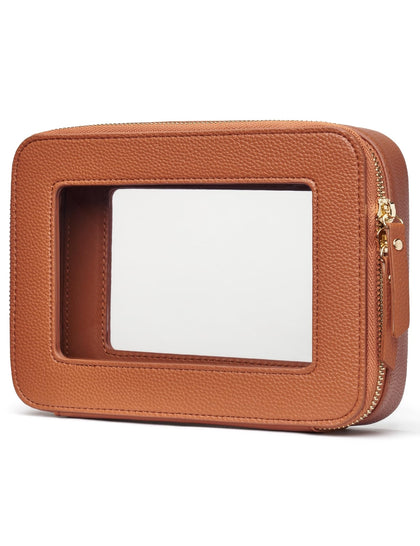 Popvibe Clear Makeup Bag front view with zipper