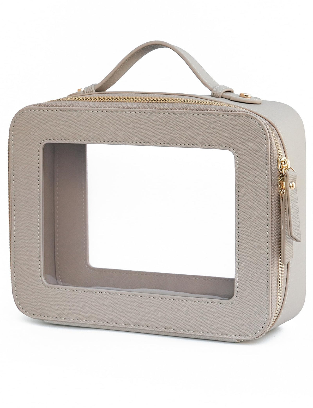 Popvibe Clear Makeup Bag front view with zipper
