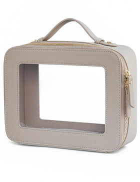 Popvibe Clear Makeup Bag front view with zipper