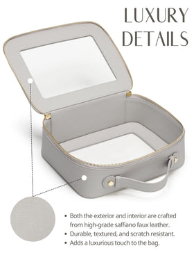 Popvibe Clear Makeup Bag in a bathroom setting